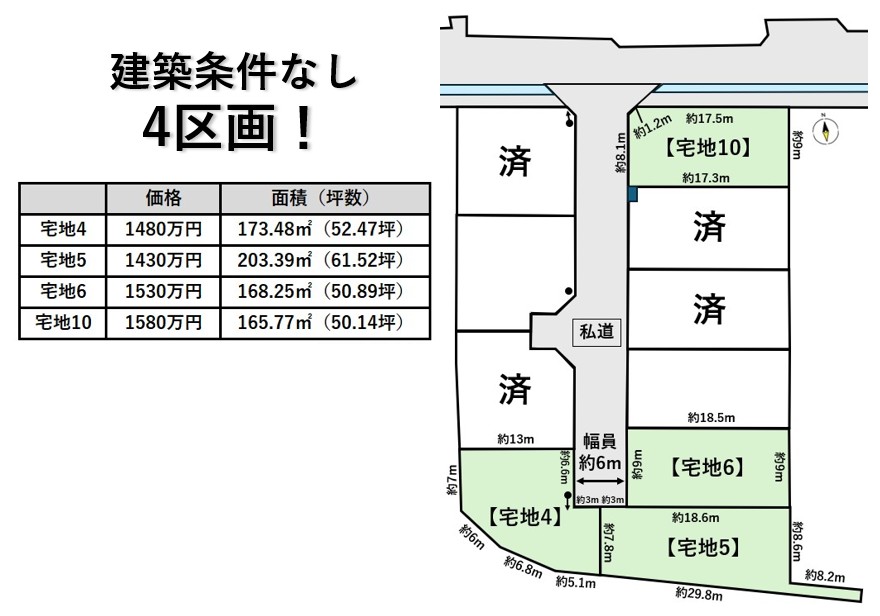 仙台市太白区四郎丸字昭和中　宅地4・5・6・10