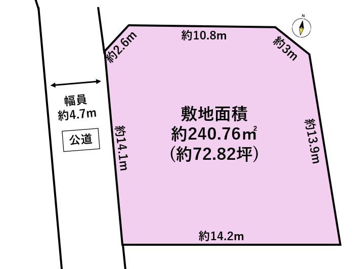 柴田町槻木下町１丁目　72坪